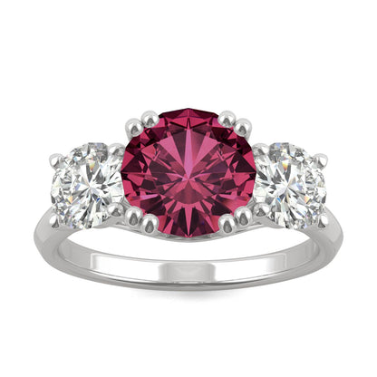 3.90 CTW Ruby Three Stone Ring