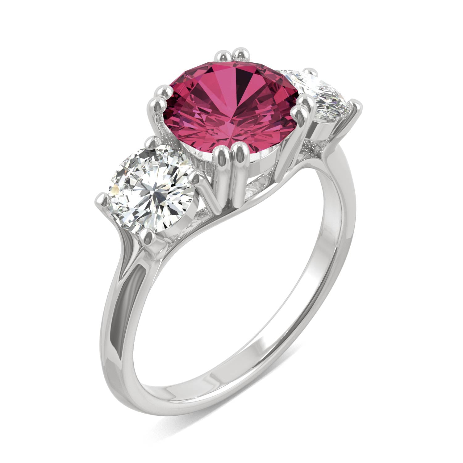 3.90 CTW Ruby Three Stone Ring