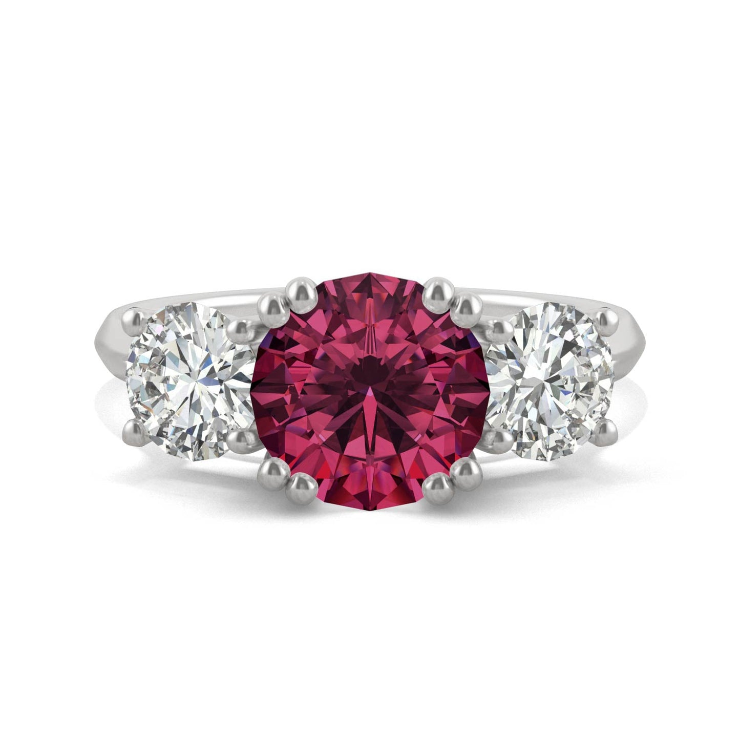 3.90 CTW Ruby Three Stone Ring