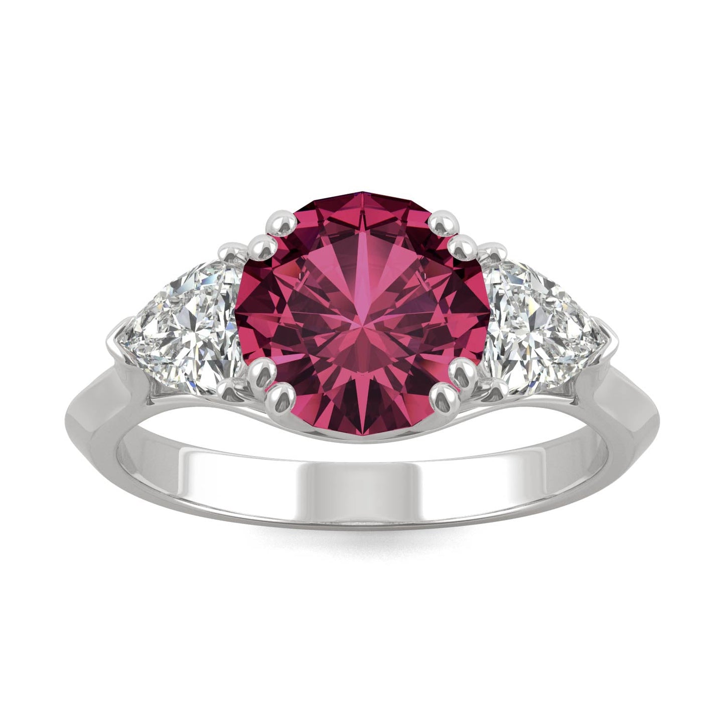 3.5 CTW Ruby 14K White Gold Ring