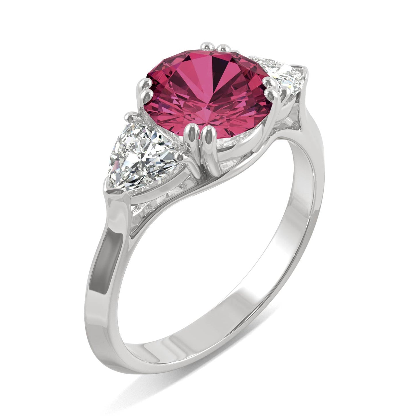 3.5 CTW Ruby 14K White Gold Ring