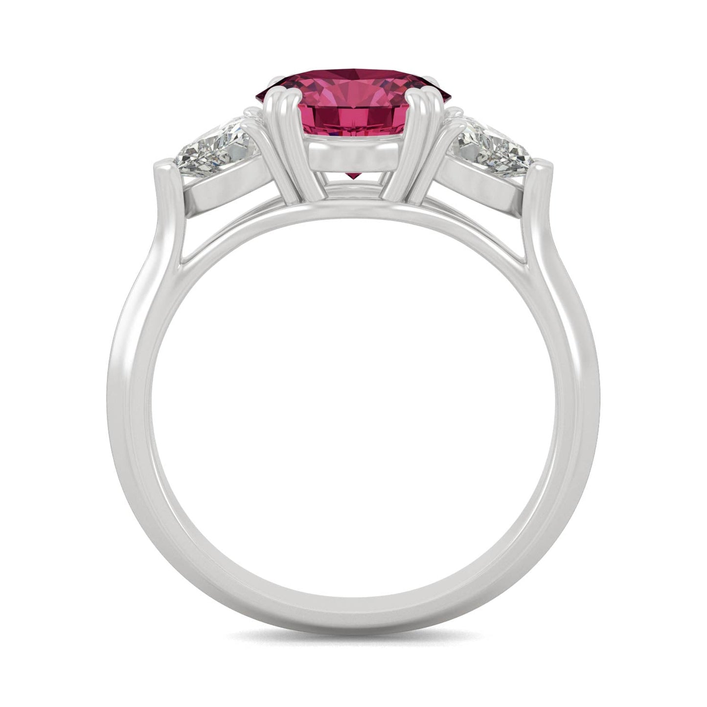 3.5 CTW Ruby 14K White Gold Ring