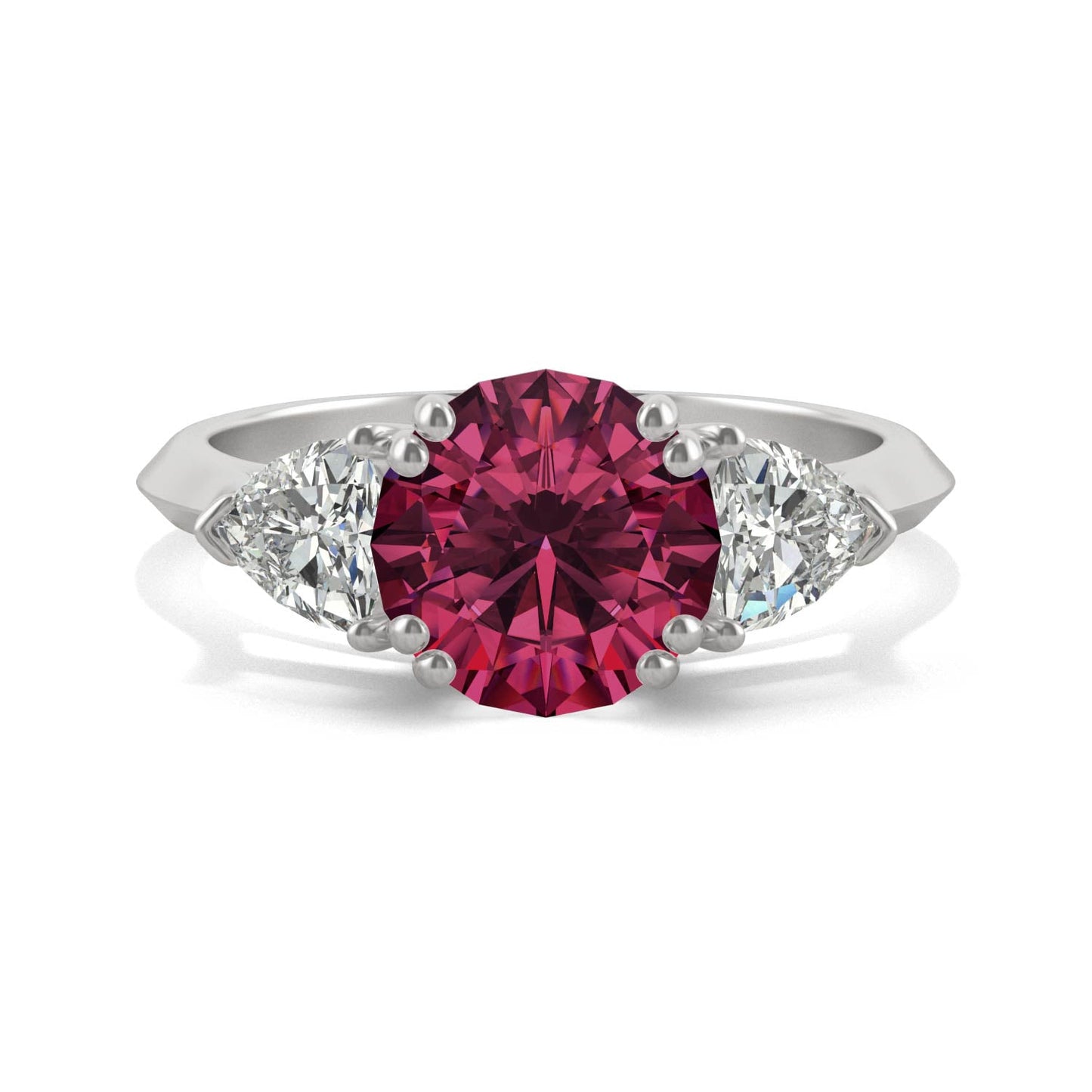 3.5 CTW Ruby 14K White Gold Ring