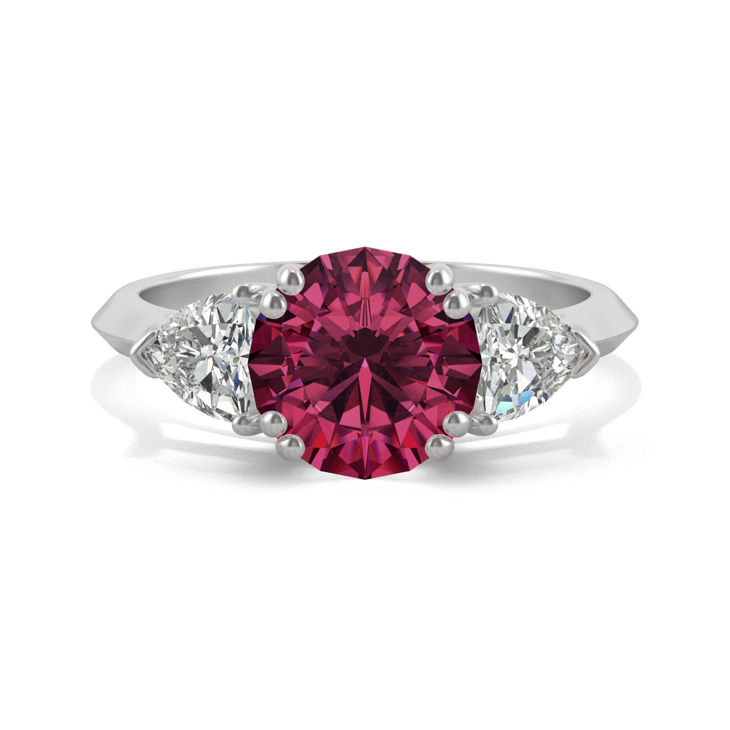 3.5 CTW Ruby 14K White Gold Ring