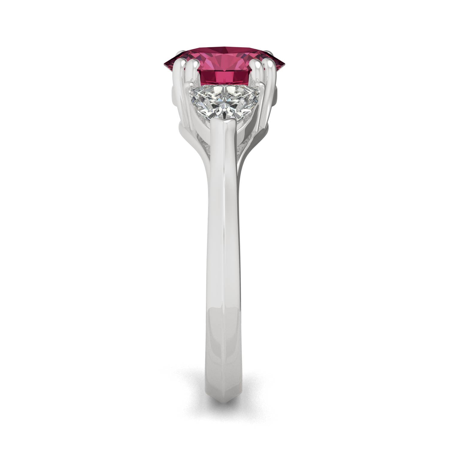 3.5 CTW Ruby 14K White Gold Ring