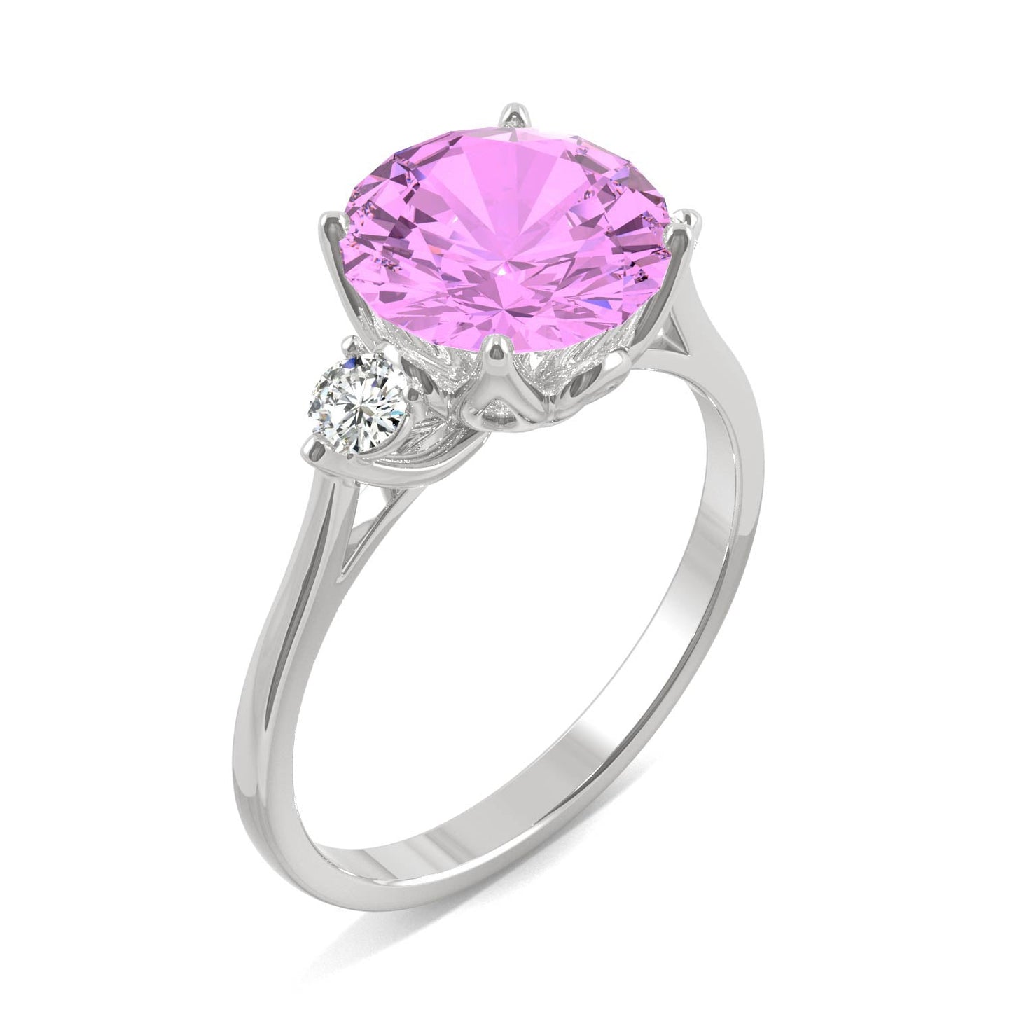 3.55 CTW Pink Sapphire Engagement Ring