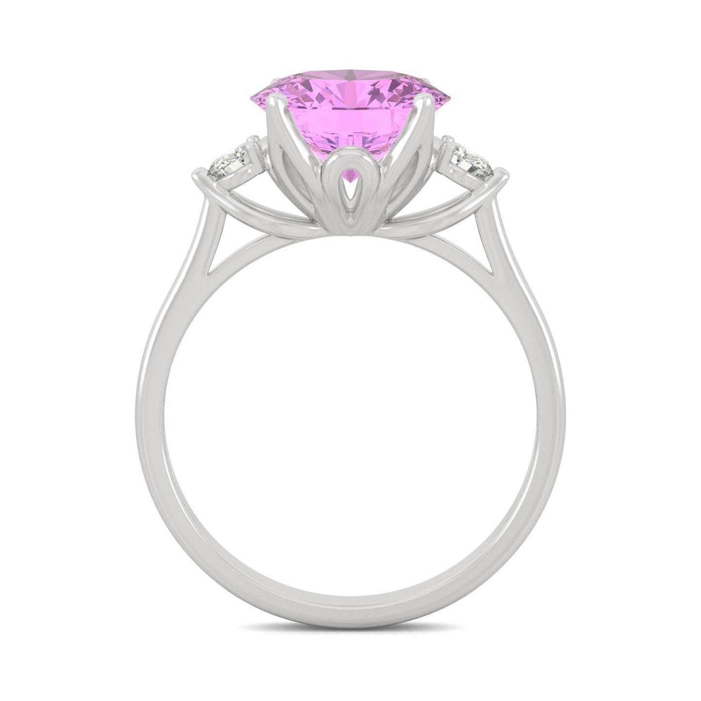 3.55 CTW Pink Sapphire Engagement Ring