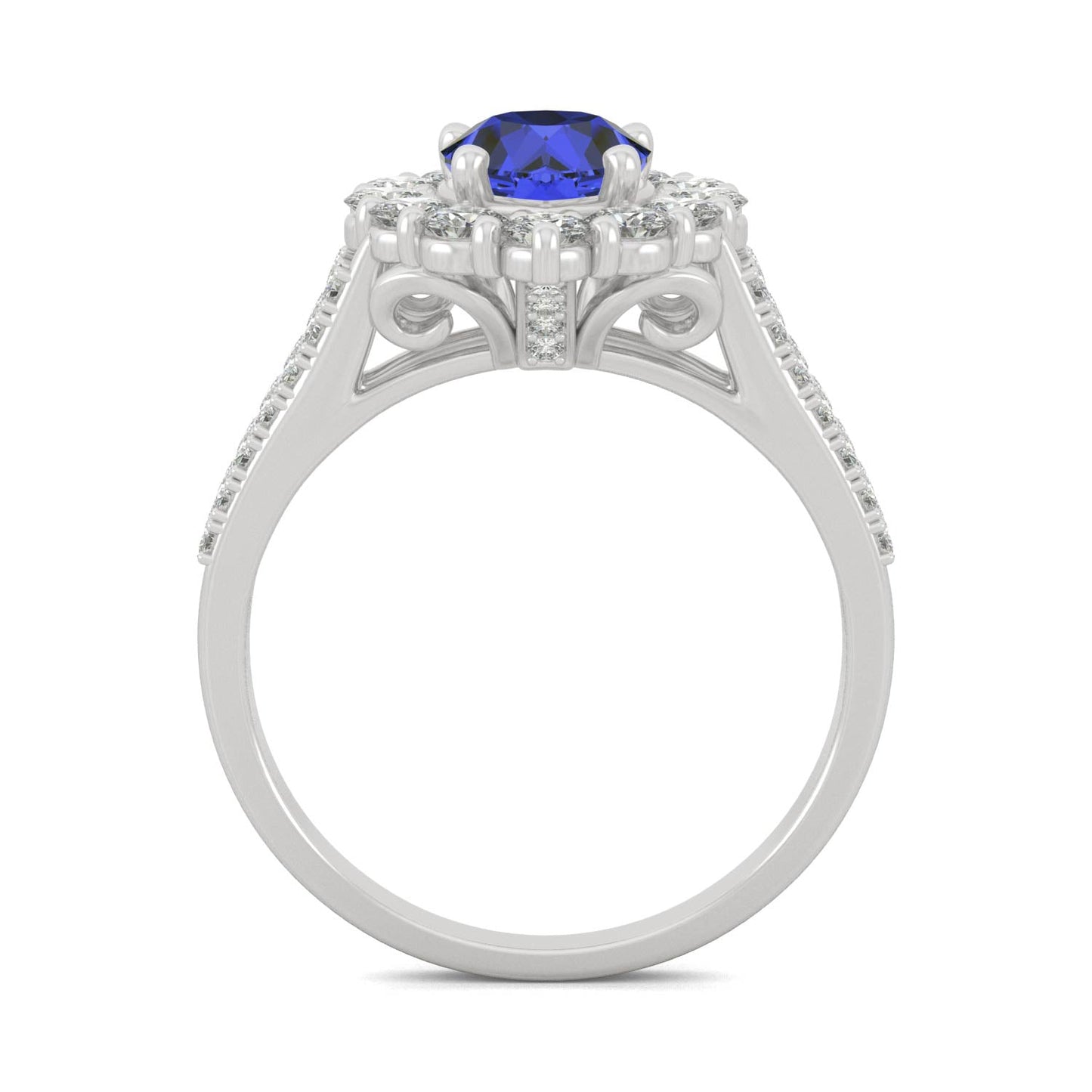 2.73 CTW Pear Sapphire Halo Ring