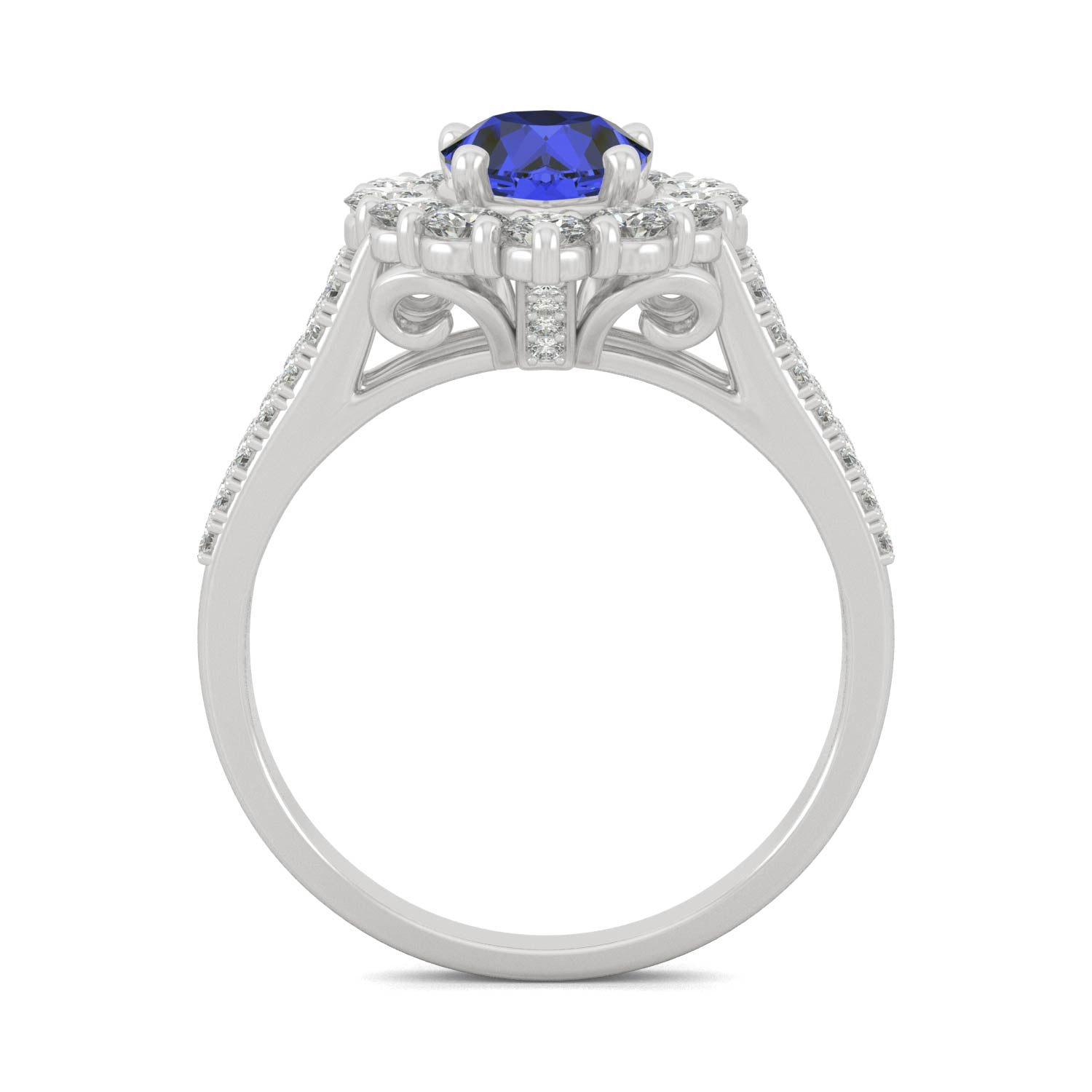 2.73 CTW Pear Sapphire Halo Ring