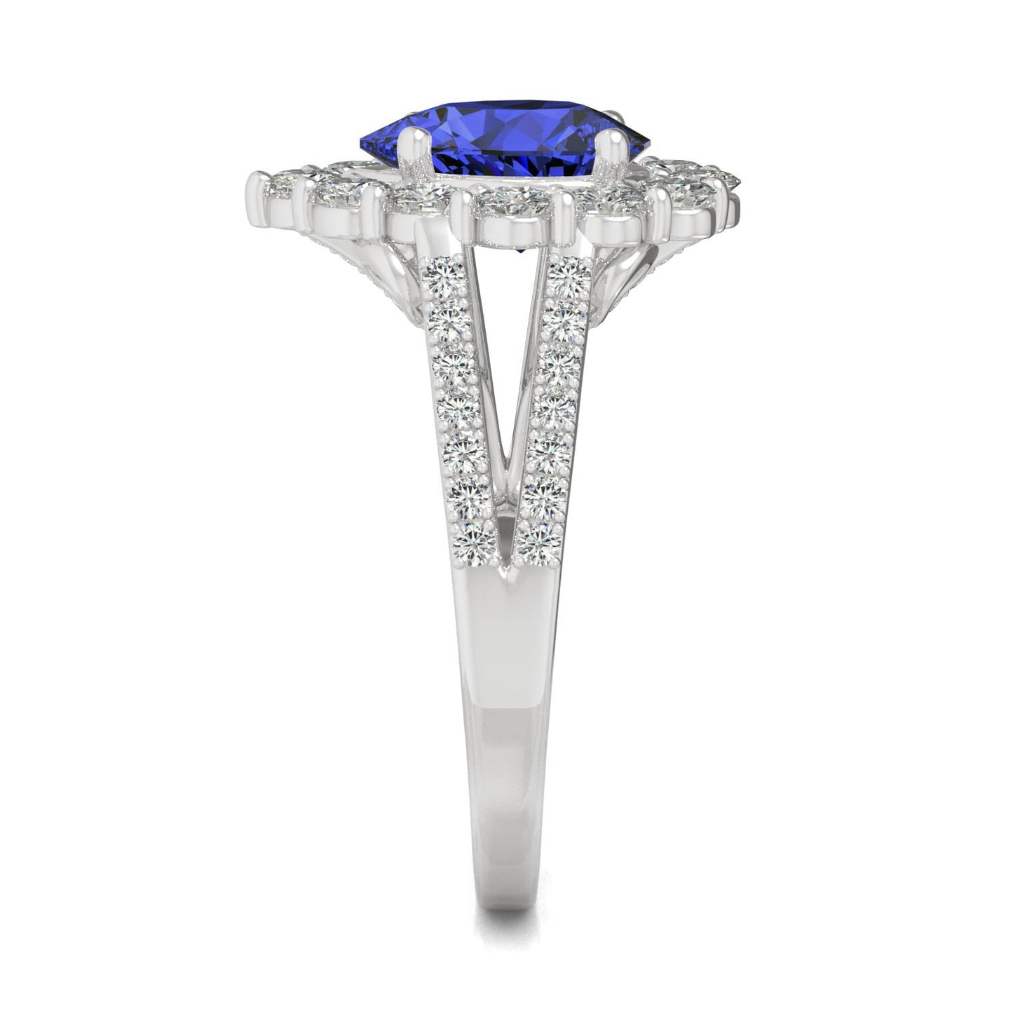 2.73 CTW Pear Sapphire Halo Ring