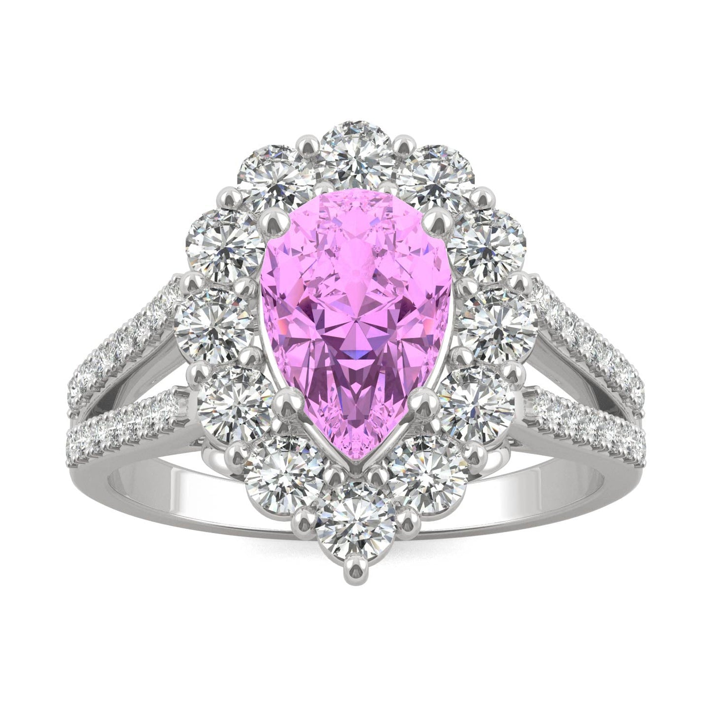 2.73 CTW Pink Sapphire Halo Ring