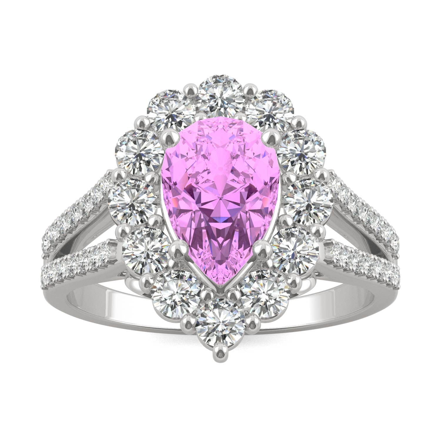 2.73 CTW Pink Sapphire Halo Ring