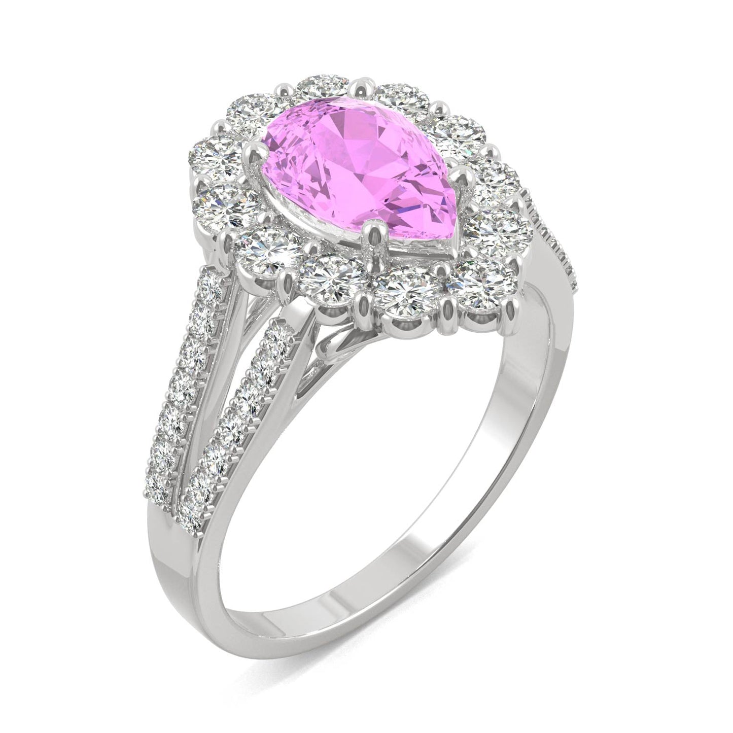 2.73 CTW Pink Sapphire Halo Ring