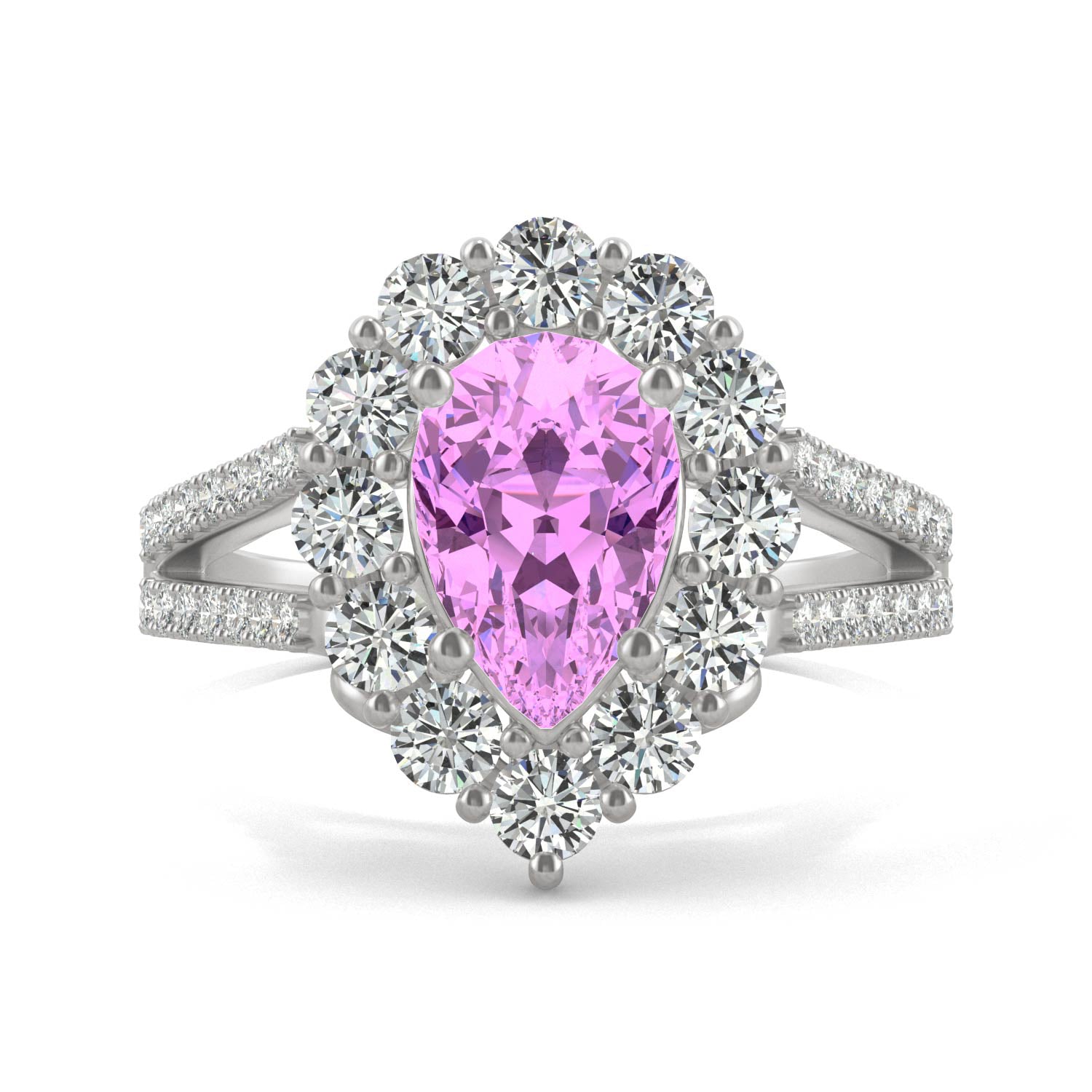 2.73 CTW Pink Sapphire Halo Ring