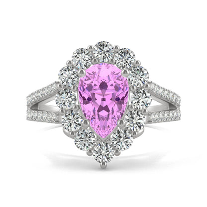 2.73 CTW Pink Sapphire Halo Ring