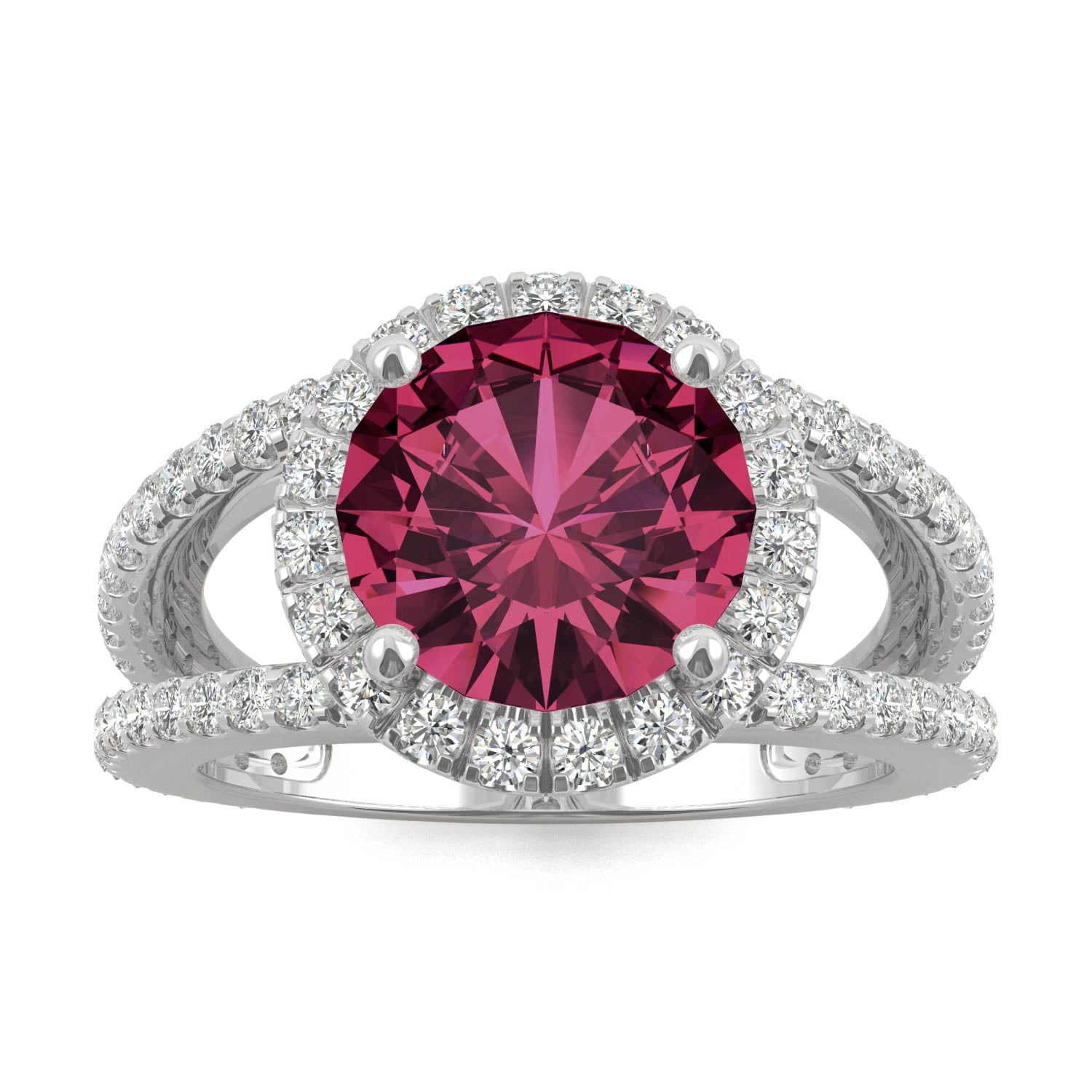 4.48 CTW Ruby Ring 14K White Gold