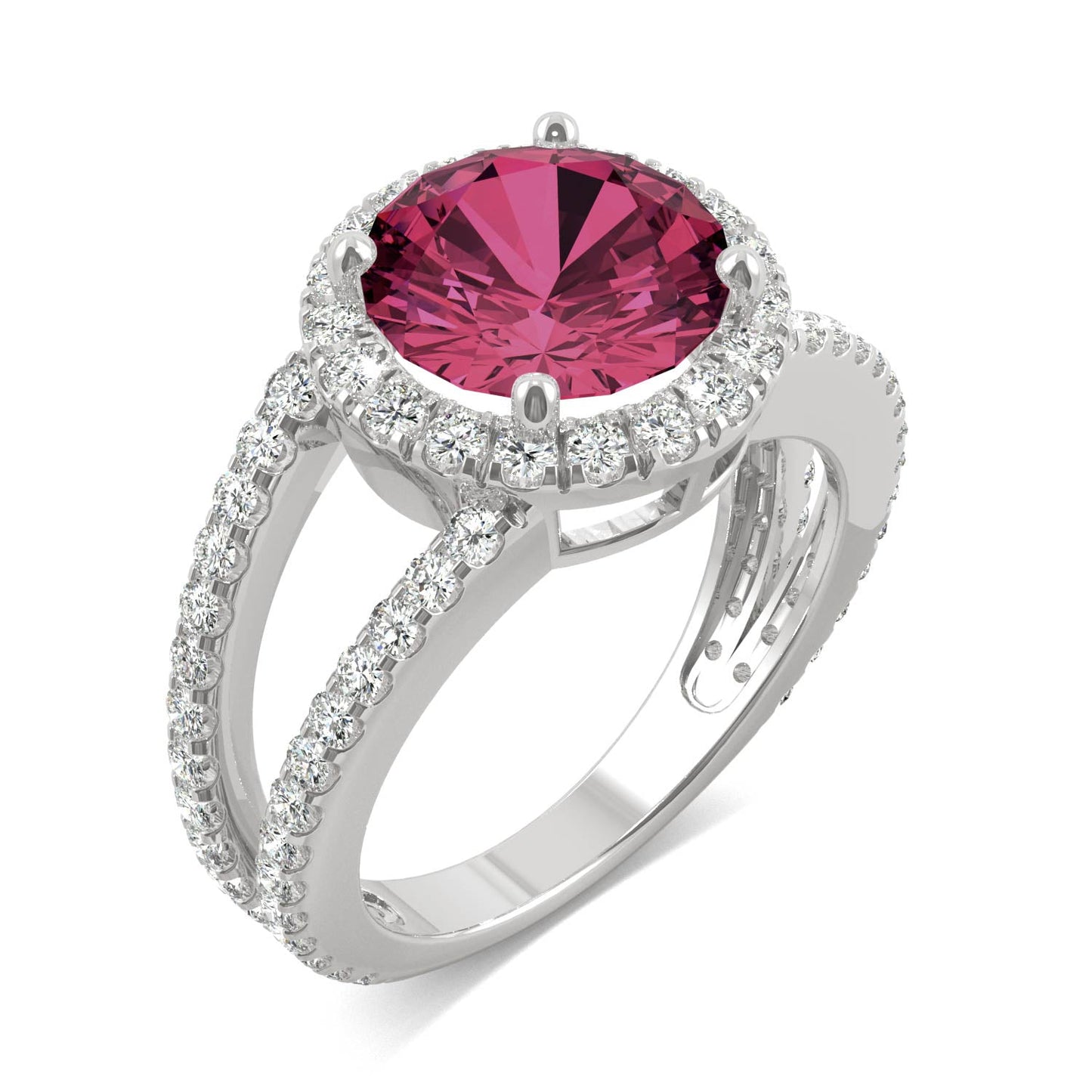 4.48 CTW Ruby Ring 14K White Gold