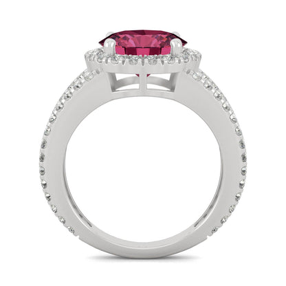 4.48 CTW Ruby Ring 14K White Gold