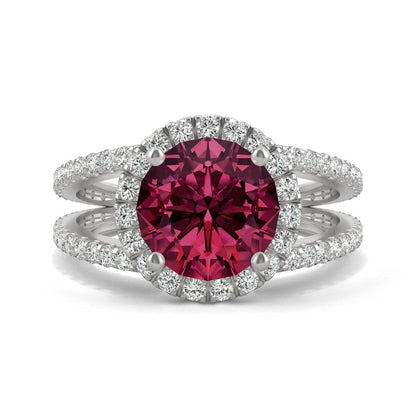 4.48 CTW Ruby Ring 14K White Gold