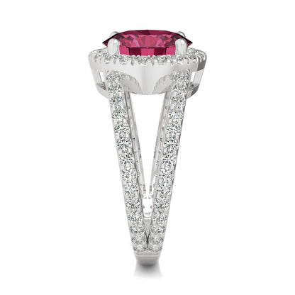 4.48 CTW Ruby Ring 14K White Gold