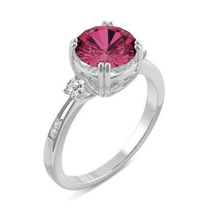 2.84 CTW Ruby White Gold Ring