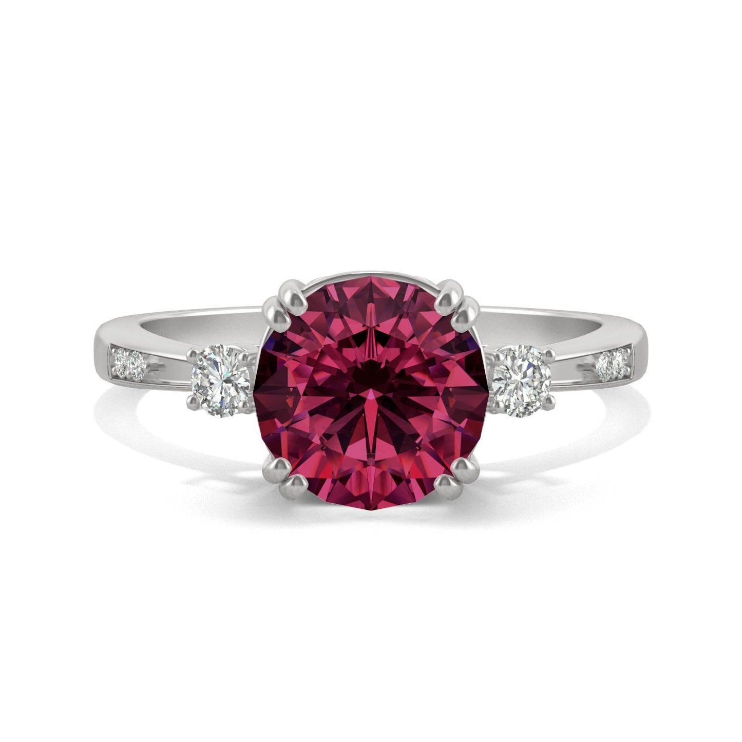 2.84 CTW Ruby White Gold Ring