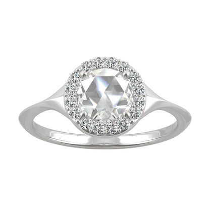 0.60 CTW Moissanite Halo Ring