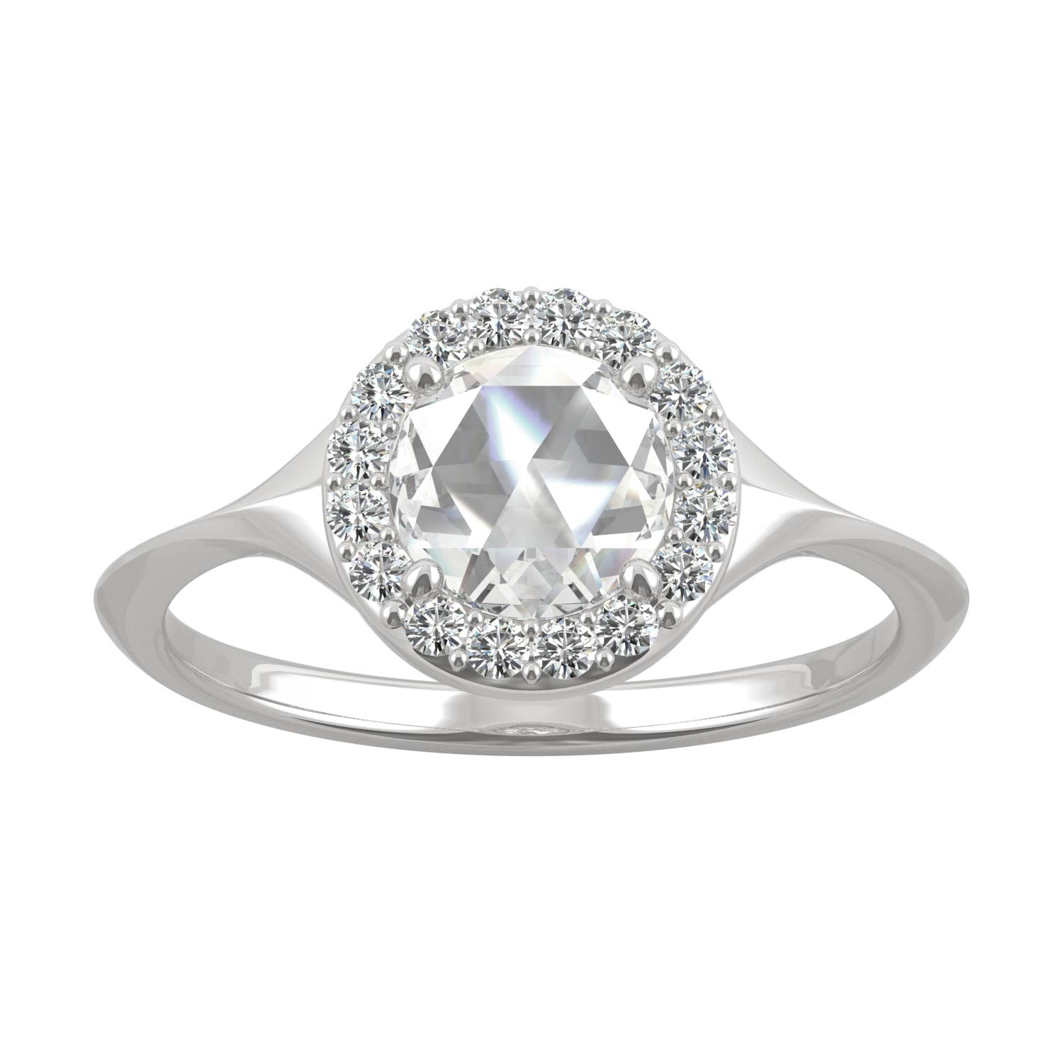 Moissanite Round Halo Ring