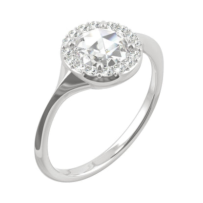 0.60 CTW Moissanite Halo Ring