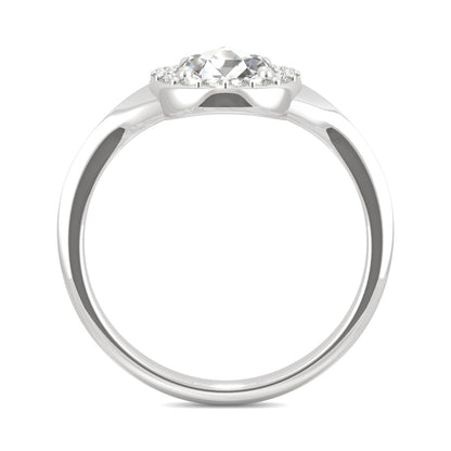 Moissanite Round Halo Ring