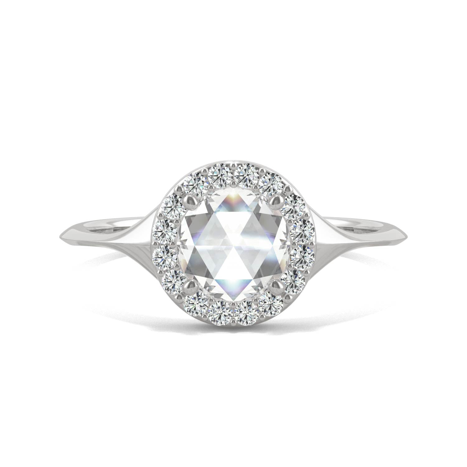 Moissanite Round Halo Ring