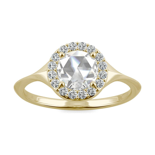 0.60 CTW Round Moissanite Halo Ring