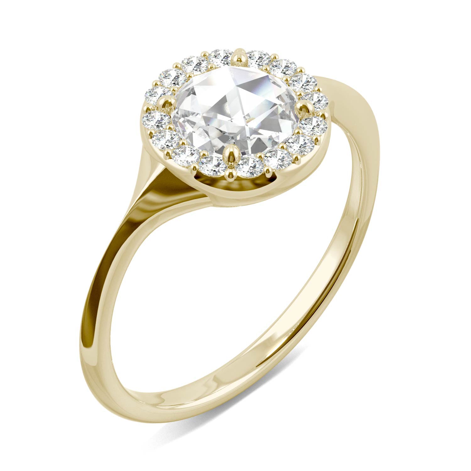 0.60 CTW Round Moissanite Halo Ring