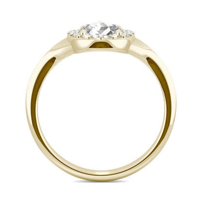 0.60 CTW Round Moissanite Halo Ring