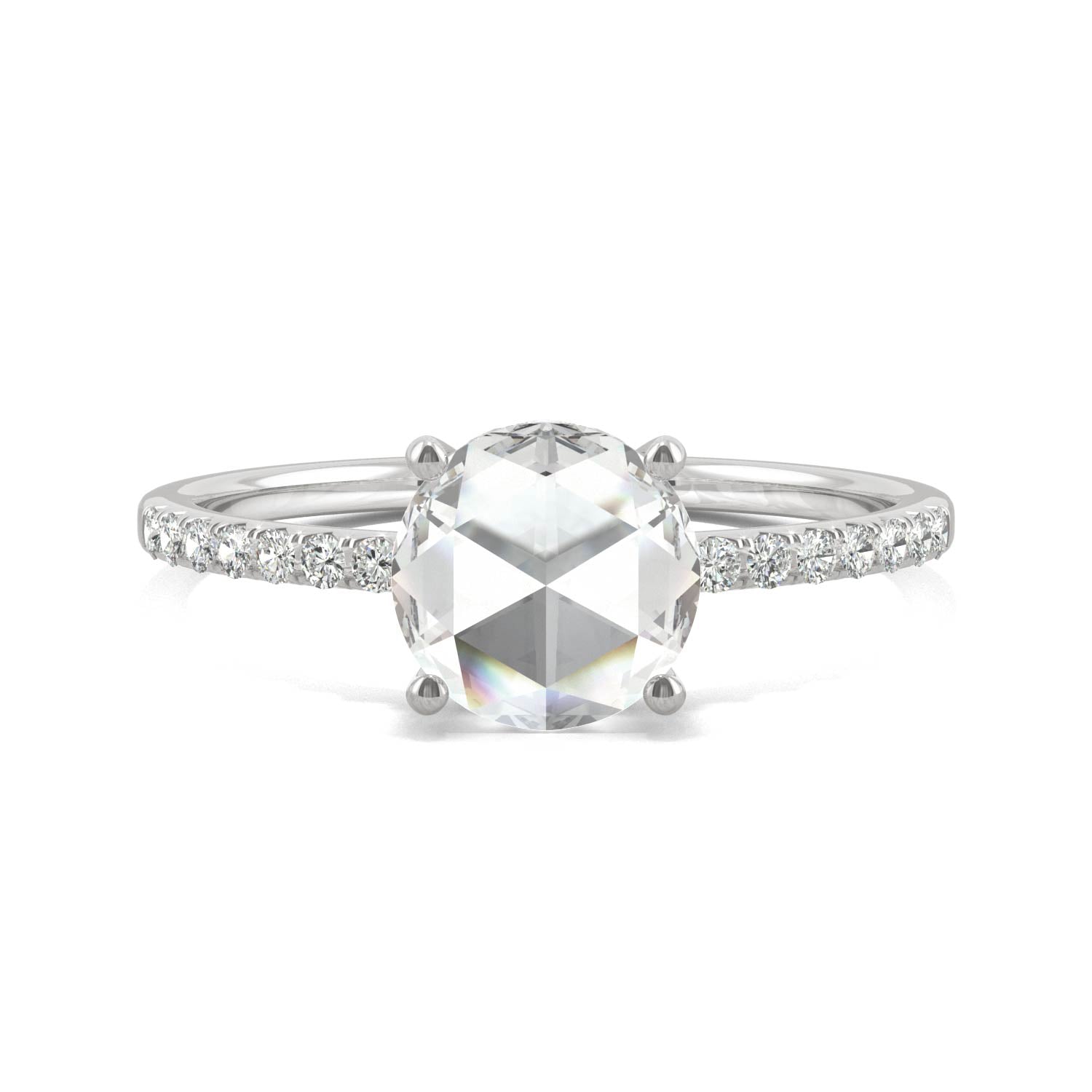 0.81 CTW Round Moissanite Engagement Ring