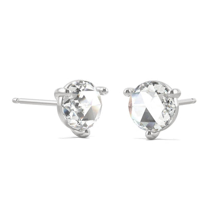 0.52 CTW Moissanite Round Stud Earrings in 14K White Gold