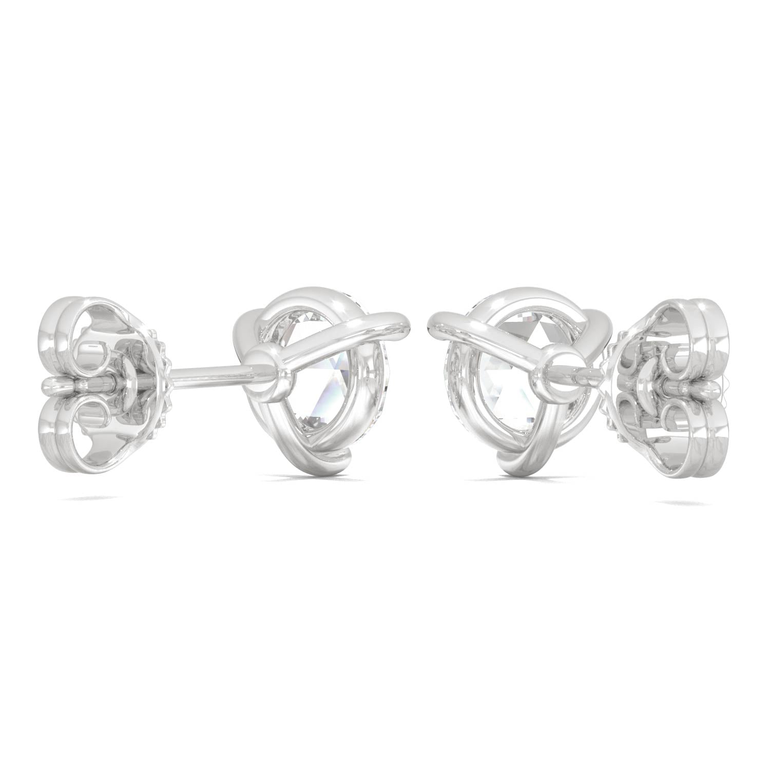 0.52 CTW Moissanite Round Stud Earrings in 14K White Gold