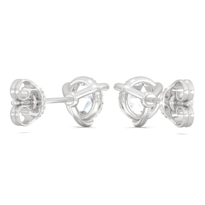 0.52 CTW Moissanite Round Stud Earrings in 14K White Gold