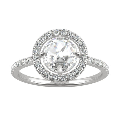 1.56 CTW Round Moissanite Halo Ring