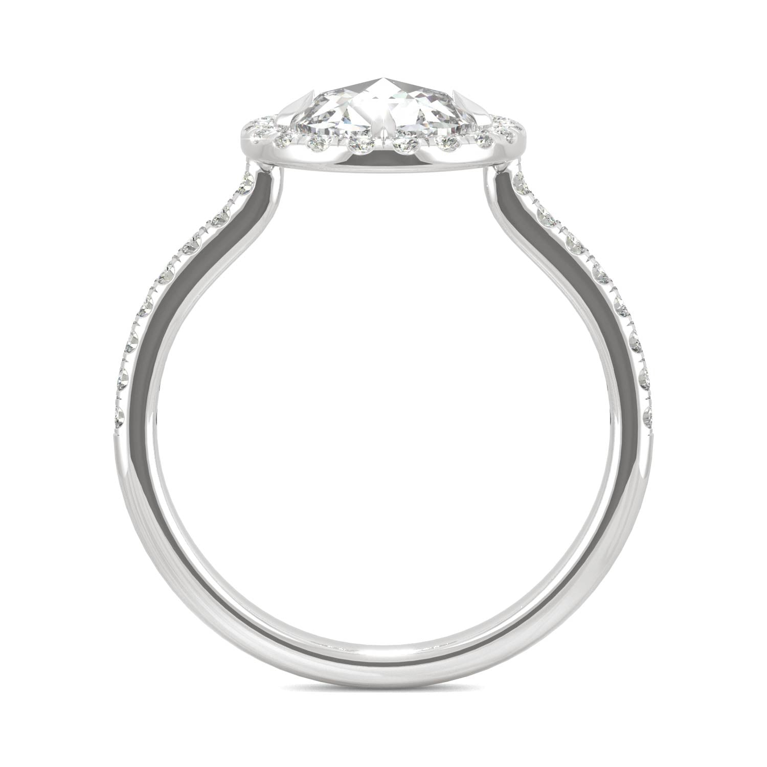 1.56 CTW Round Moissanite Halo Ring