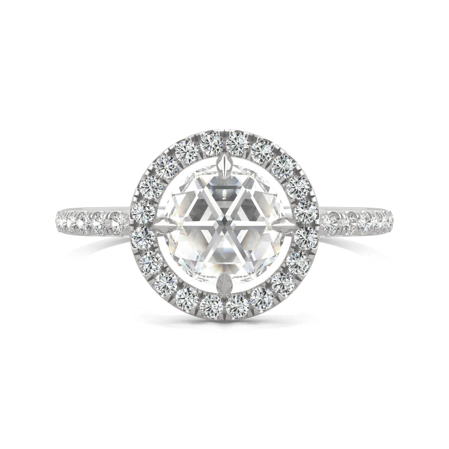 1.56 CTW Round Moissanite Halo Ring