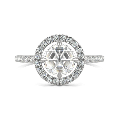 1.56 CTW Round Moissanite Halo Ring