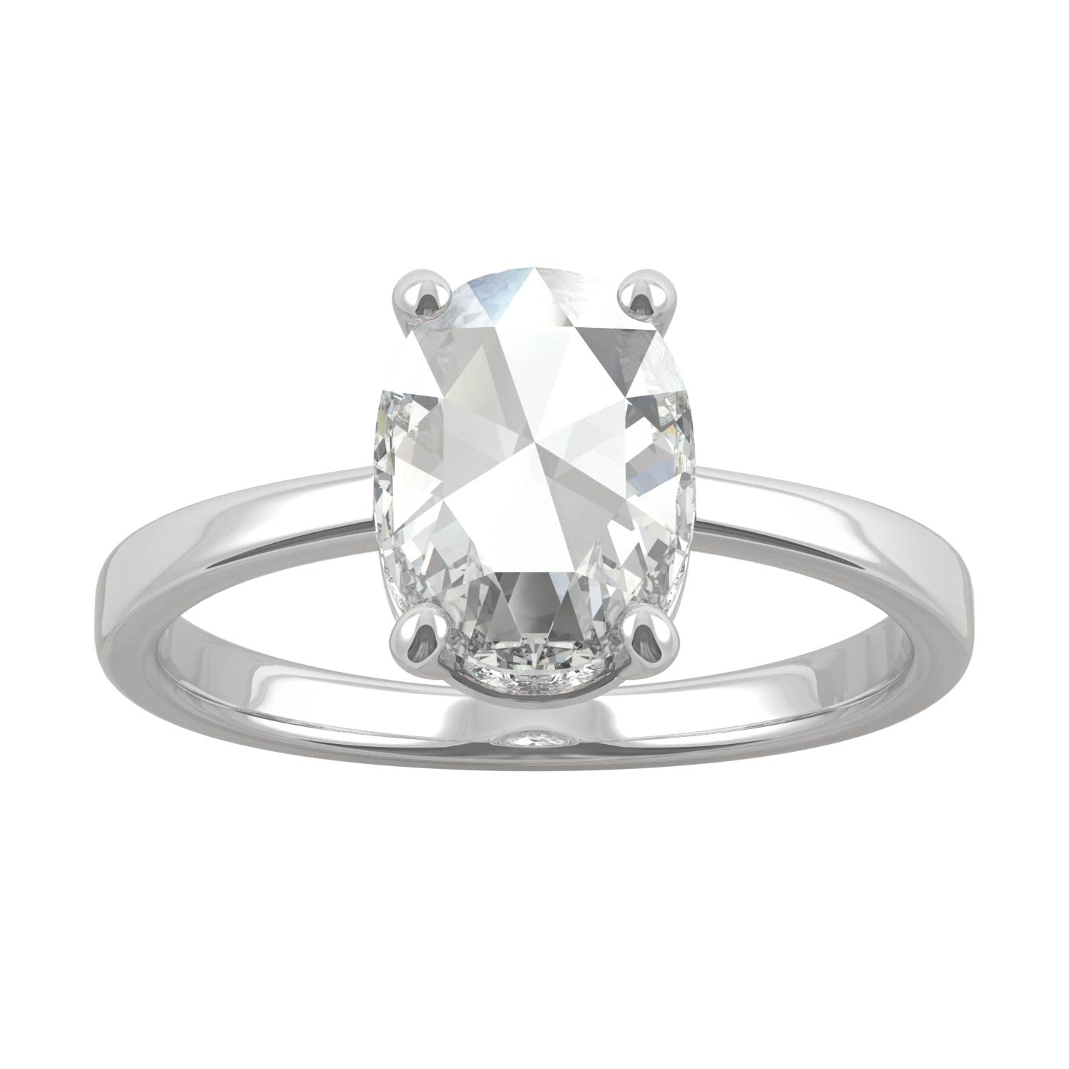 1.26 CTW Oval Moissanite Halo Ring