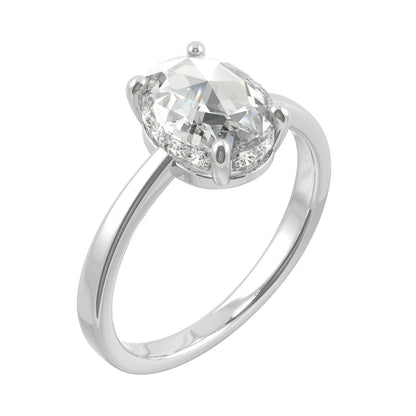 1.26 CTW Oval Moissanite Halo Ring