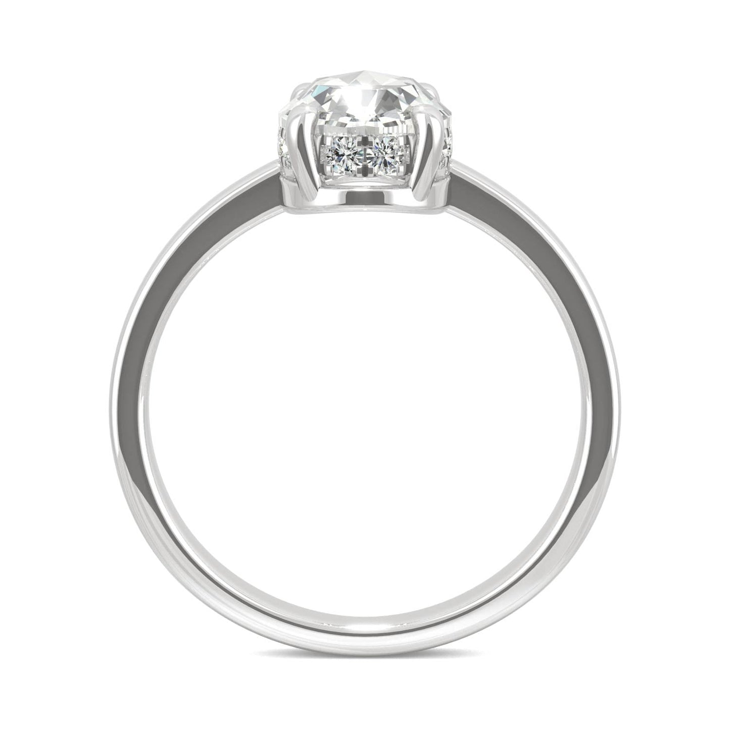 1.26 CTW Oval Moissanite Halo Ring