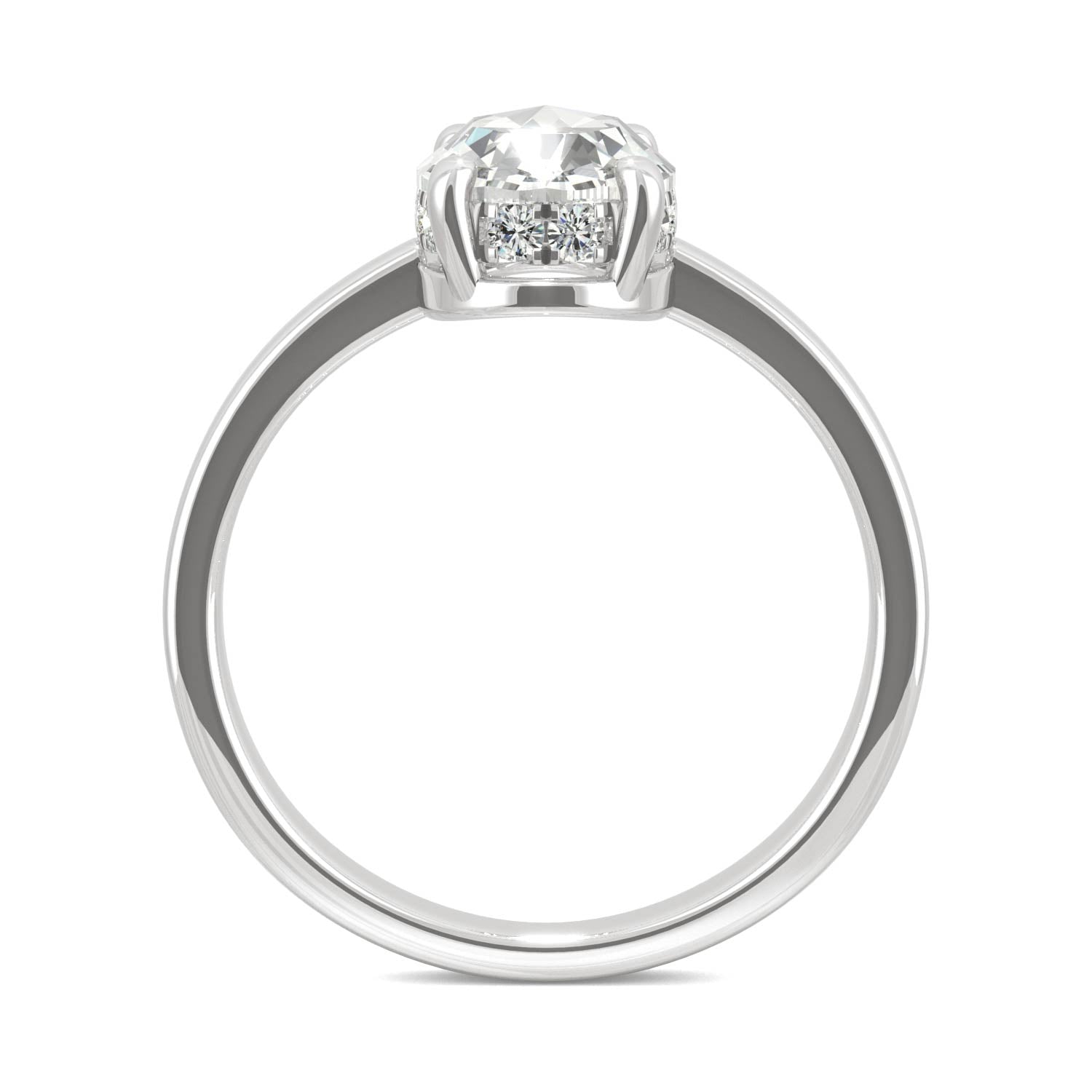 1.26 CTW Oval Moissanite Halo Ring