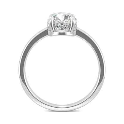 1.26 CTW Oval Moissanite Halo Ring