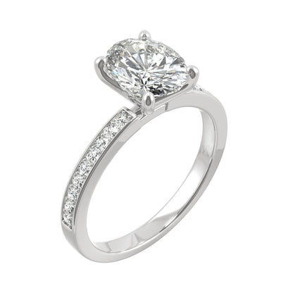 2.28 CTW Oval Moissanite Engagement Ring