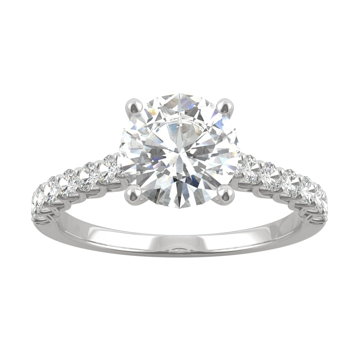 1.92 CTW DEW Round Moissanite Engagement Ring