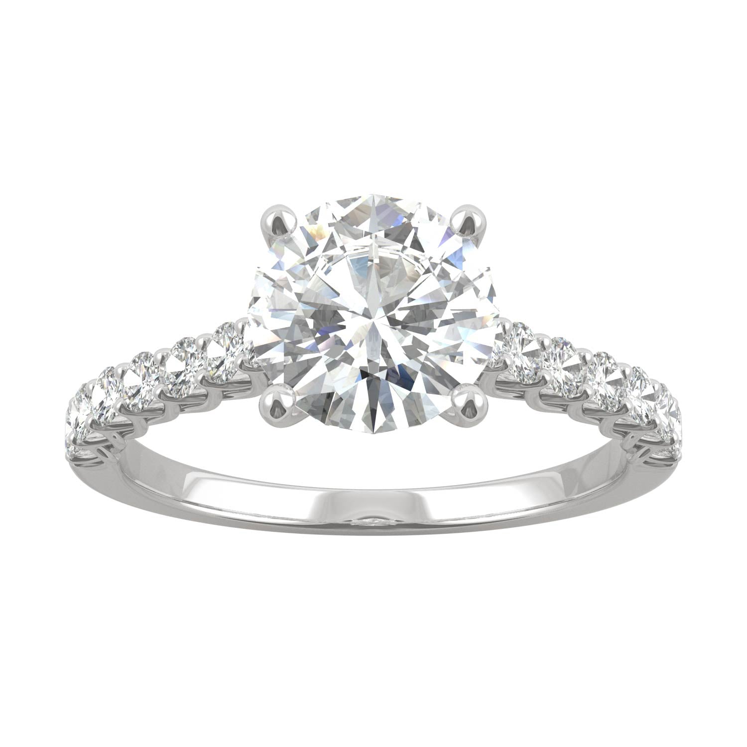 1.92 CTW DEW Round Moissanite Engagement Ring